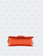 Chanel Orange Quilted Patent Leather Small Boy Flap Bag