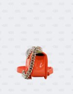Chanel Orange Quilted Patent Leather Small Boy Flap Bag