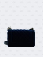 Chanel Blue Quilted Velvet Small Boy Flap Bag