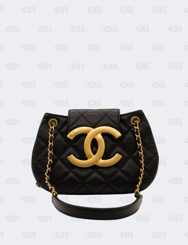 Chanel 24C Retro Quilted Lambskin Leather with Giant CC Logo Messenger Bag