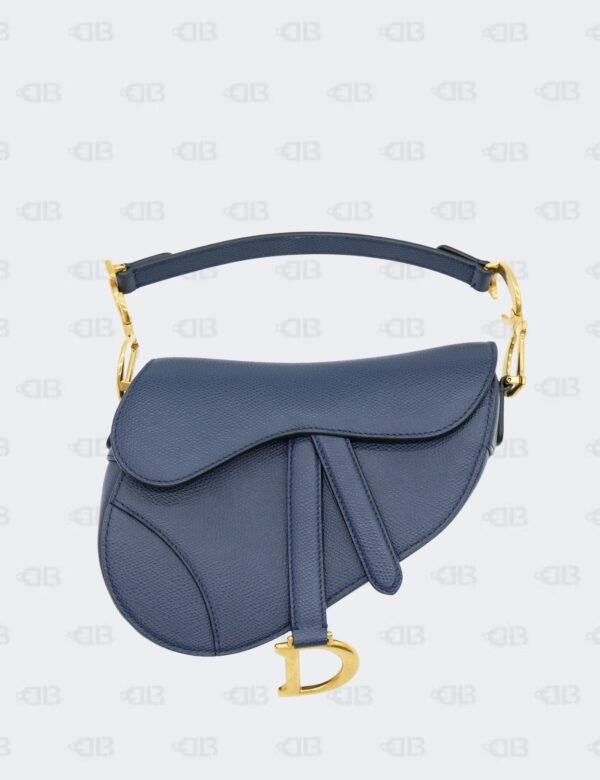 Christian Dior Navy Blue Mini Saddle Bag