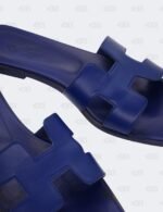 Hermes Oran Bleu Saphir Slide Flats Size 39 1/2