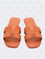 Hermes Oran Tan Epsom Slide Flats Size 39 1/2