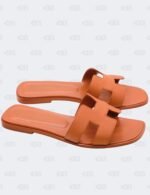 Hermes Oran Tan Epsom Slide Flats Size 39 1/2