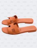 Hermes Oran Tan Epsom Slide Flats Size 39 1/2