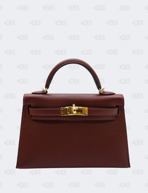 Hermès Mini Kelly 20 Rouge H Veau Madame with Gold Hardware