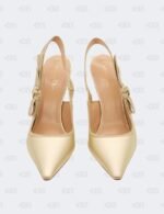 New Christian Dior Metallic Light Gold J'Adior Rhinestone Slingback Pumps Size 41
