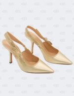 New Christian Dior Metallic Light Gold J'Adior Rhinestone Slingback Pumps Size 41