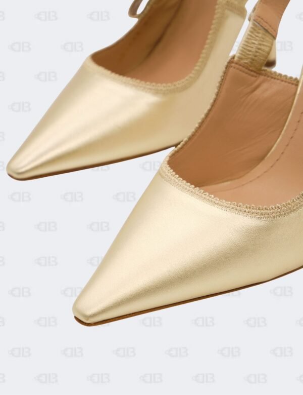 New Christian Dior Metallic Light Gold J'Adior Rhinestone Slingback Pumps Size 41