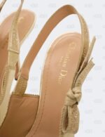 New Christian Dior Metallic Light Gold J'Adior Rhinestone Slingback Pumps Size 41
