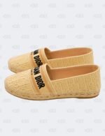 New Christian Dior Beige Granville Oblique Raffia Flat Espradille Size 38