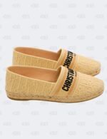 New Christian Dior Beige Granville Oblique Raffia Flat Espradille Size 38