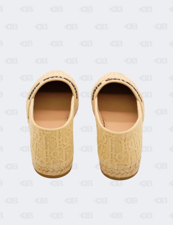 New Christian Dior Beige Granville Oblique Raffia Flat Espradille Size 38