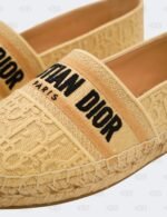 New Christian Dior Beige Granville Oblique Raffia Flat Espradille Size 38