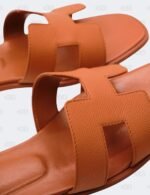 Hermes Oran Tan Epsom Slide Flats Size 39 1/2