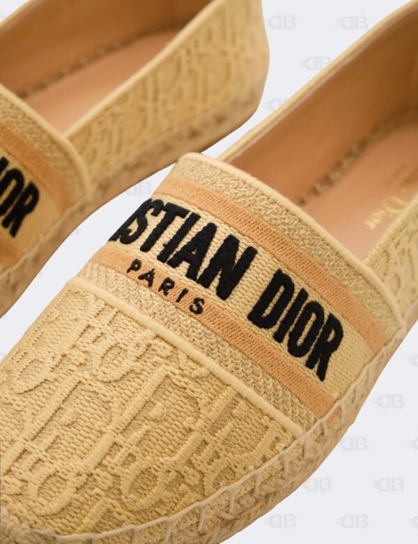 New Christian Dior Beige Granville Oblique Raffia Flat Espradille Size 38