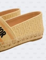 New Christian Dior Beige Granville Oblique Raffia Flat Espradille Size 38
