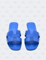 Hermès Oran Bleu Electrique Slide Flats Size 39 1/2