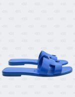 Hermès Oran Bleu Electrique Slide Flats Size 39 1/2