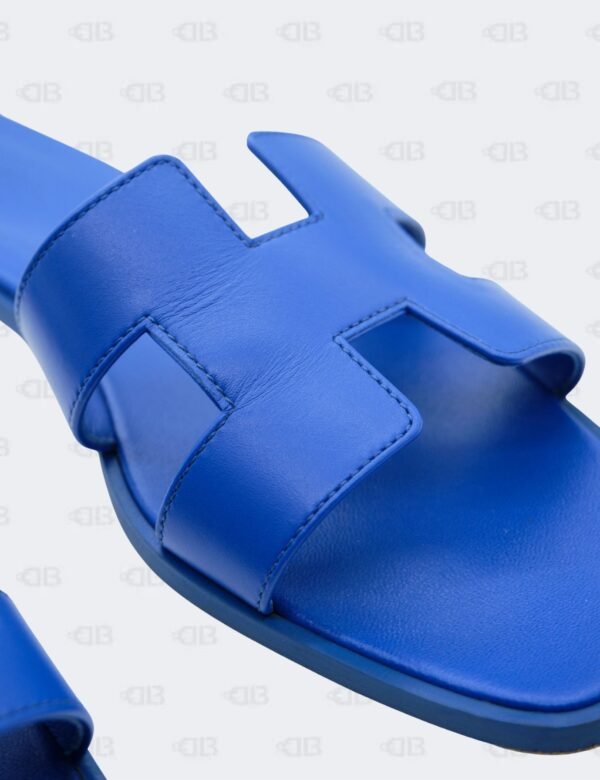 Hermès Oran Bleu Electrique Slide Flats Size 39 1/2