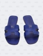Hermes Oran Bleu Saphir Slide Flats Size 39 1/2