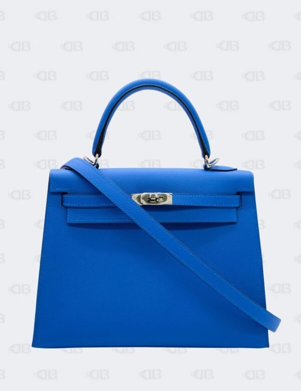 Hermès Kelly 25 Bleu Hydra Epsom with Palladium Hardware