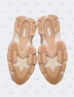 New Christian Dior White/Nude Oblique Leather and Rubber Vibe Sneakers Size 39 1/2