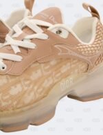 New Christian Dior White/Nude Oblique Leather and Rubber Vibe Sneakers Size 39 1/2