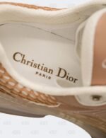 New Christian Dior White/Nude Oblique Leather and Rubber Vibe Sneakers Size 39 1/2
