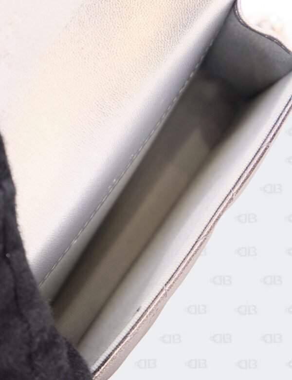 Chanel Metallic Quilted Gradient Silver Clutch with Chain Waist Bag