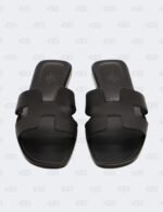Hermes Oran Black Epsom Slide Flats Size 39 1/2