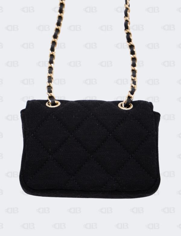 Chanel Black Quilted Jersey Leather Mini Flap Waist Bag
