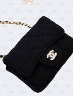 Chanel Black Quilted Jersey Leather Mini Flap Waist Bag