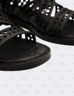 New Christian Dior Black Noir Micro Cannage D-Avenue Sandals Size 36