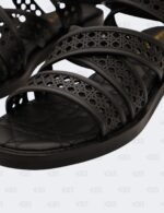 New Christian Dior Black Noir Micro Cannage D-Avenue Sandals Size 36