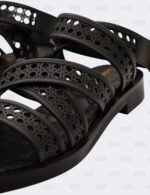New Christian Dior Black Noir Micro Cannage D-Avenue Sandals Size 36