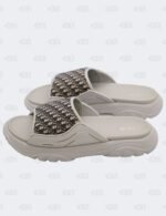 New Christian Dior M-Grey H-Town Oblique Canvas adn Rubber Slide Sandals Size 41 1/2