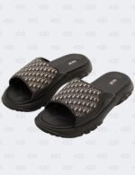 New Christian Dior M-Black H-Town Oblique Canvas adn Rubber Slide Sandals Size 45