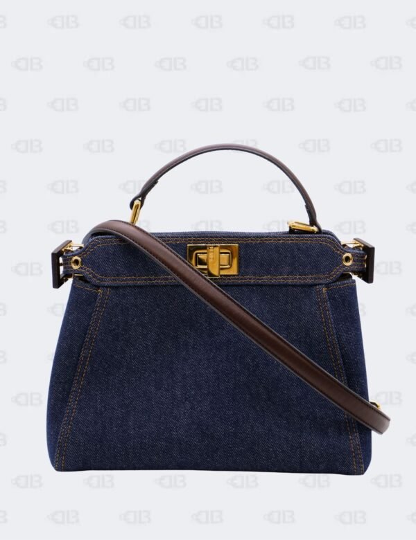 Fendi Blue Denim Mini Peekaboo Bag