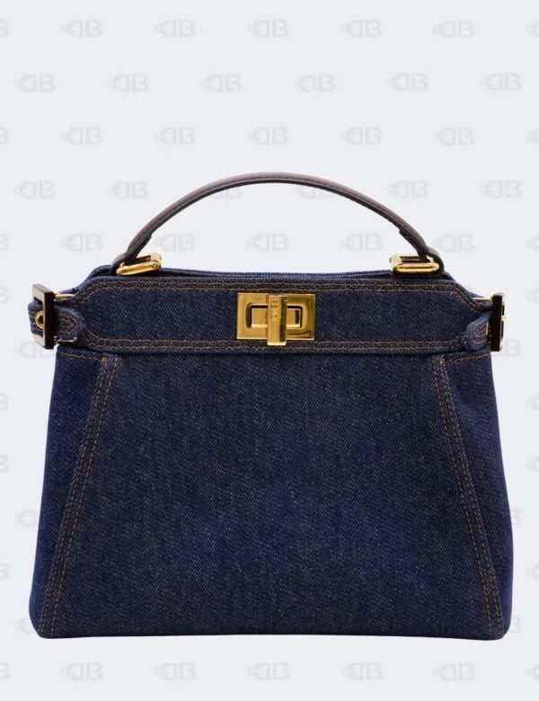 Fendi Blue Denim Mini Peekaboo Bag