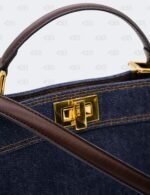 Fendi Blue Denim Mini Peekaboo Bag
