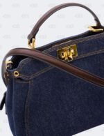 Fendi Blue Denim Mini Peekaboo Bag