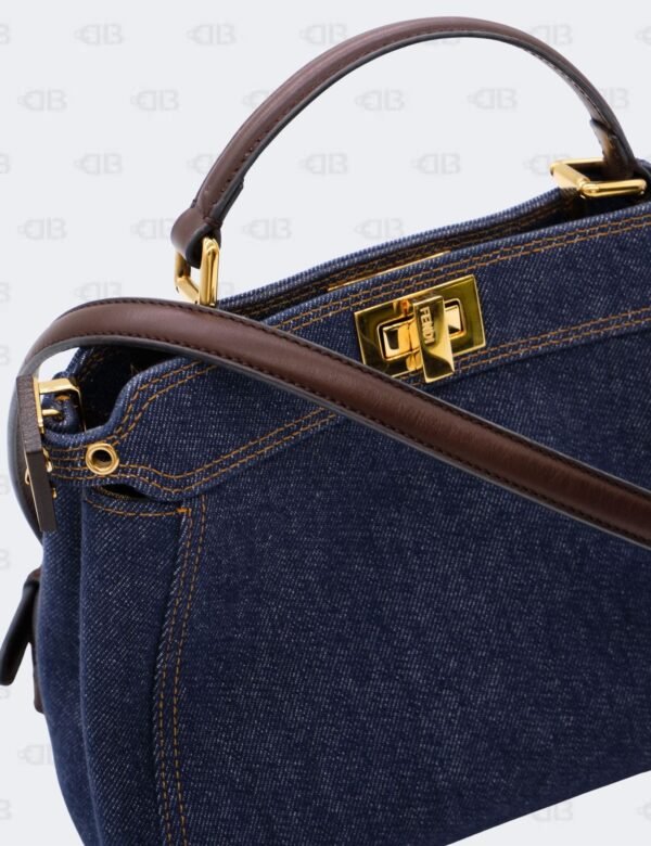 Fendi Blue Denim Mini Peekaboo Bag
