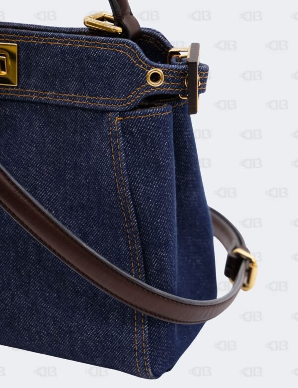 Fendi Blue Denim Mini Peekaboo Bag