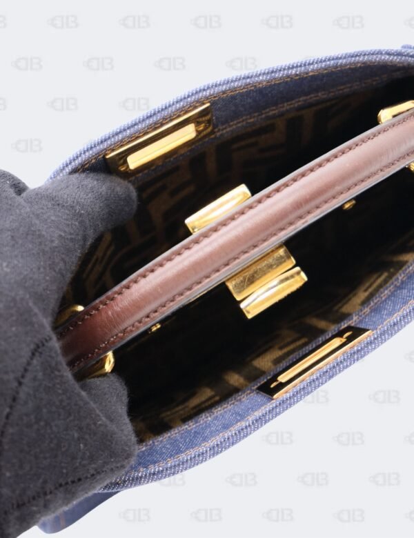 Fendi Blue Denim Mini Peekaboo Bag