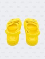 New Chanel Yellow Knit Fabric with CC Pearl Embellished Dad Sandals Size 40 1/2C