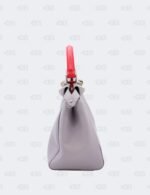 Fendi Peekaboo Studded 2way Handbag In Grey/Red Leather