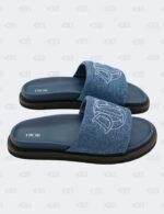 New Christian Dior M-Blue Aqua Denim Slide Sandals Size 44