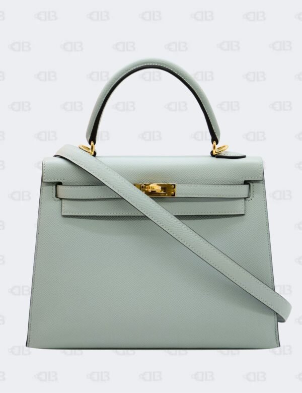 Hermès Kelly 25 Blue Glacier Epsom with Gold Hardware