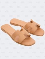 Hermes Oran Nude Epsom Slide Flats Size 39 1/2